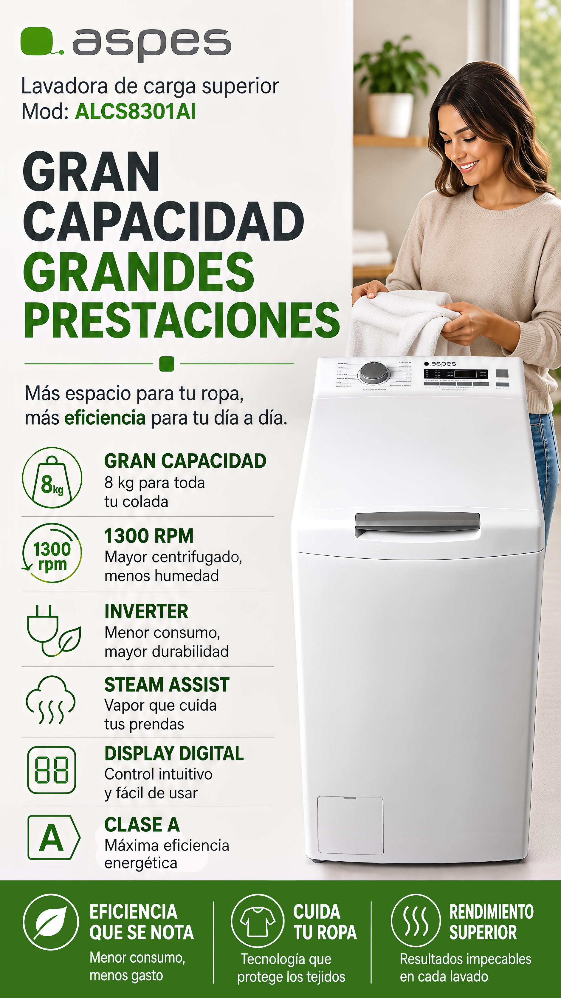 LAVADORA C/SUPERIOR ALCS8301AI